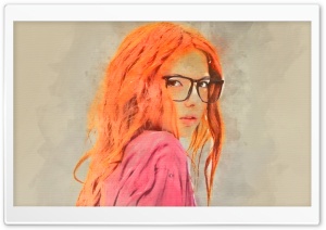 Girl Red Hair Watercolor Ultra HD Wallpaper for 4K UHD Widescreen desktop, tablet & smartphone