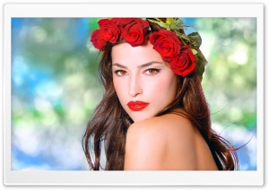 GIrl, Red Roses Wreath Ultra HD Wallpaper for 4K UHD Widescreen desktop, tablet & smartphone