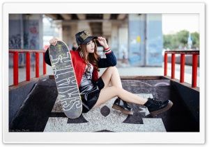 Girl Skateboarder Style Ultra HD Wallpaper for 4K UHD Widescreen desktop, tablet & smartphone