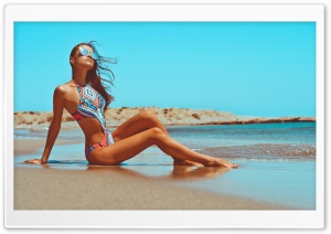 Girl, Summer, Tanning, Beach, Seaside, Vacation, Holiday 4K UHD Wallpaper for Widescreen and UltraWide Desktop, UltraHD TV, Smartphone, Tablet