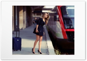 Girl, Train Ultra HD Wallpaper for 4K UHD Widescreen Desktop, Lockscreen, Screensaver, TV, Tablet, Smartphone