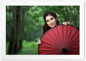 Girl, Umbrella 4K UHD Wallpaper for Widescreen and UltraWide Desktop, UltraHD TV, Smartphone, Tablet