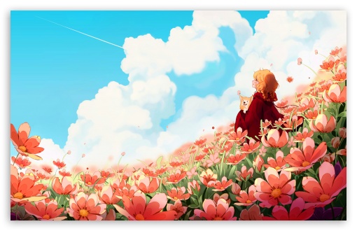 Girl with Corgi Dog in the Flower Field Illustration UltraHD Wallpaper for UHD 16:9 ; HD 16:9 ; UltraWide 21:9 24:10 32:9 32:10 ; Widescreen 16:10 5:3 ; Fullscreen 4:3 5:4 3:2 ; Tablet 1:1 ; Mobile 9:16 9:19.5 9:20 9:21 9:22 10:16 2:3 3:5 3:4 ; Dual 16:10 5:3 16:9 4:3 5:4 3:2 ;