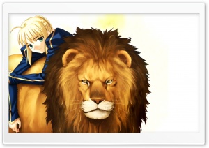Girl With Her Lion Anime Ultra HD Wallpaper for 4K UHD Widescreen desktop, tablet & smartphone
