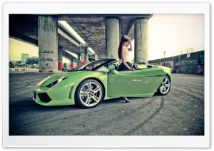 Girl With Lamborghini Gallardo Ultra HD Wallpaper for 4K UHD Widescreen desktop, tablet & smartphone