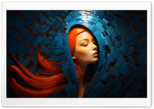 Girl with Orange Hair Artwork Ultra HD Wallpaper for 4K UHD Widescreen desktop, tablet & smartphone