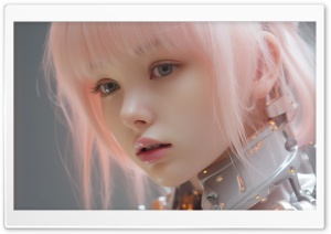 Girl with Pink Hair Realistic Digital Art Ultra HD Wallpaper for 4K UHD Widescreen desktop, tablet & smartphone
