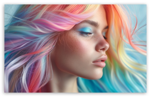 Girl With Rainbow Hair Portrait UltraHD Wallpaper for UHD 16:9 ; HD 16:9 ; UltraWide 21:9 24:10 32:9 32:10 ; Widescreen 16:10 5:3 ; Fullscreen 4:3 5:4 3:2 ; Tablet 1:1 ; Mobile 9:16 9:19.5 9:20 10:16 2:3 3:5 3:4 ; Dual 16:10 5:3 16:9 4:3 5:4 3:2 ;