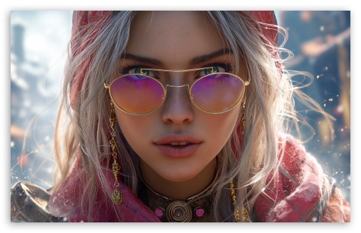 Girl With Sunglasses Portrait Digital Art UltraHD Wallpaper for UHD 16:9 ; HD 16:9 ; UltraWide 21:9 24:10 32:10 ; Widescreen 16:10 5:3 ; Fullscreen 4:3 5:4 3:2 ; Tablet 1:1 ; Mobile 9:16 10:16 2:3 3:5 3:4 ; Dual 16:10 5:3 4:3 5:4 3:2 ;