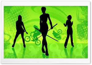 Girls Silhouette - Graphic Design Ultra HD Wallpaper for 4K UHD Widescreen desktop, tablet & smartphone