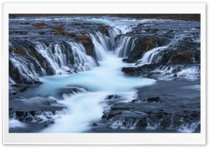 Glacial Waters Flowing Through Bruarfoss in Iceland 4K UHD Wallpaper for Widescreen and UltraWide Desktop, UltraHD TV, Smartphone, Tablet