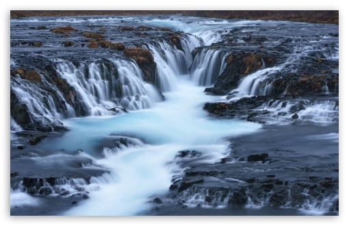 Glacial Waters Flowing Through Bruarfoss in Iceland UltraHD Wallpaper for UHD 16:9 ; HD 16:9 ; UltraWide 21:9 24:10 32:9 32:10 ; Widescreen 16:10 ; Tablet 1:1 ; Mobile 9:16 9:19.5 9:20 9:21 9:22 ; Dual 16:10 16:9 ; Triple 16:10 16:9 ;