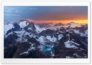 Glacier Lake, Mountains, Panoramic View Ultra HD Wallpaper for 4K UHD Widescreen Desktop, Lockscreen, Screensaver, TV, Tablet, Smartphone