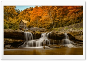 Glade Creek Grist Mill at Babcock State Park, West Virginia, Autumn Ultra HD Wallpaper for 4K UHD Widescreen desktop, tablet & smartphone