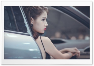 Glamour Female Model, Car, Photoshoot Ultra HD Wallpaper for 4K UHD Widescreen desktop, tablet & smartphone