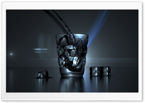 Glass of Water and Some Ice Cubes Ultra HD Wallpaper for 4K UHD Widescreen desktop, tablet & smartphone