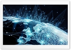 Global Earth Mesh Network 4K UHD Wallpaper for Widescreen and UltraWide Desktop, UltraHD TV, Smartphone, Tablet