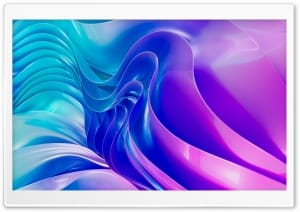 Glossy Waves Blue and Purple Reflective Gradient 4K UHD Wallpaper for Widescreen and UltraWide Desktop, UltraHD TV, Smartphone, Tablet