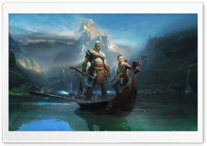 God Of War, Kratos and Atreus, 2018 Game Ultra HD Wallpaper for 4K UHD Widescreen desktop, tablet & smartphone