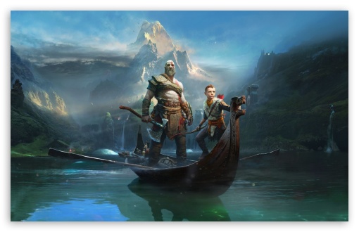 God Of War, Kratos and Atreus, 2018 Game UltraHD Wallpaper for HD 16:9 ; Widescreen 16:10 5:3 ; Fullscreen 4:3 5:4 3:2 ; Tablet 1:1 ; Mobile 9:16 2:3 3:5 3:4 ;