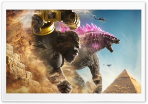 Godzilla x Kong The New Empire 2024 Movie, Pyramids Ultra HD Wallpaper for 4K UHD Widescreen desktop, tablet & smartphone