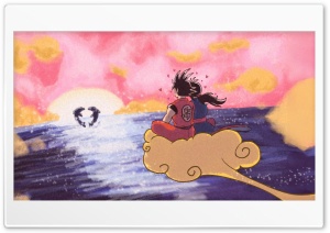 Goku And Chi Chi On The Nimbus 4K UHD Wallpaper for Widescreen and UltraWide Desktop, UltraHD TV, Smartphone, Tablet