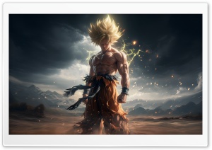 Goku's Super Saiyan Ultra HD Wallpaper for 4K UHD Widescreen Desktop, Lockscreen, Screensaver, TV, Tablet, Smartphone