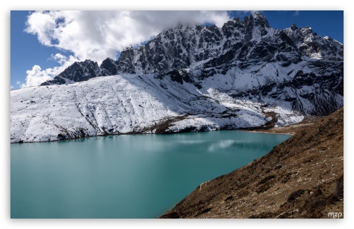 Gokyo, Lake, Nepal, Himalayas, Mountains, Landscape UltraHD Wallpaper for UHD 16:9 ; HD 16:9 ; UltraWide 21:9 24:10 ; Widescreen 16:10 5:3 ; Fullscreen 4:3 5:4 3:2 ; Tablet 1:1 ;