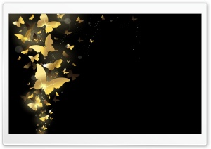 Golden Butterflies Ultra HD Wallpaper for 4K UHD Widescreen desktop, tablet & smartphone