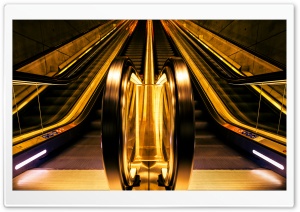 Golden Escalators Ultra HD Wallpaper for 4K UHD Widescreen desktop, tablet & smartphone