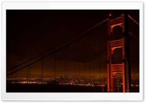 Golden Gate At Night Ultra HD Wallpaper for 4K UHD Widescreen desktop, tablet & smartphone