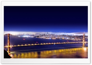 Golden Gate At Night, HDR Ultra HD Wallpaper for 4K UHD Widescreen desktop, tablet & smartphone