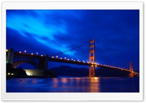 Golden Gate Bridge At Night Ultra HD Wallpaper for 4K UHD Widescreen desktop, tablet & smartphone
