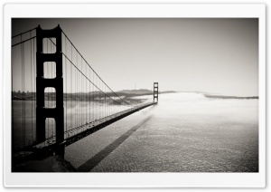 Golden Gate Bridge Black And White Ultra HD Wallpaper for 4K UHD Widescreen desktop, tablet & smartphone