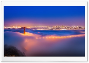 Golden Gate Bridge Fog Ultra HD Wallpaper for 4K UHD Widescreen desktop, tablet & smartphone