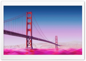 Golden Gate Bridge Landscape Art Ultra HD Wallpaper for 4K UHD Widescreen desktop, tablet & smartphone