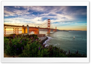 Golden Gate Bridge Sunset Ultra HD Wallpaper for 4K UHD Widescreen desktop, tablet & smartphone