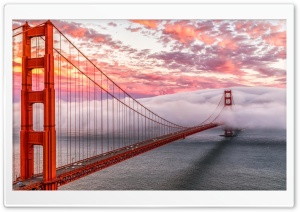 Golden Gate In Clouds San Francisco Ultra HD Wallpaper for 4K UHD Widescreen desktop, tablet & smartphone