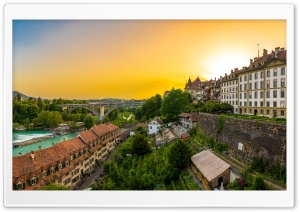 Golden Hour in Bern Mittelland, Switzerland 4K UHD Wallpaper for Widescreen and UltraWide Desktop, UltraHD TV, Smartphone, Tablet