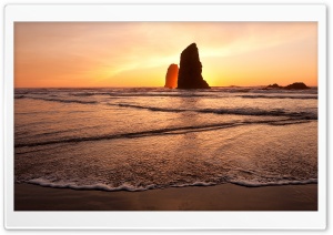 Golden Sea Rocks Ultra HD Wallpaper for 4K UHD Widescreen desktop, tablet & smartphone