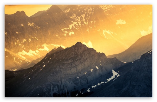 Golden Sunlight Over Mountain Peaks UltraHD Wallpaper for UHD 16:9 ; HD 16:9 ; UltraWide 21:9 24:10 32:9 32:10 ; Widescreen 16:10 ; Tablet 1:1 ; Mobile 9:16 9:19.5 9:20 9:21 9:22 ; Dual 16:10 16:9 ;