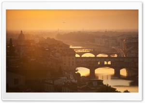 Golden Sunset Over Florence, Italy Ultra HD Wallpaper for 4K UHD Widescreen desktop, tablet & smartphone