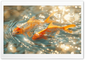 Goldfish, Water Shining, Macro Ultra HD Wallpaper for 4K UHD Widescreen Desktop, Lockscreen, Screensaver, TV, Tablet, Smartphone