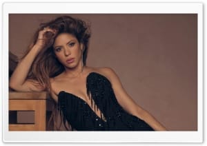 Gorgeous Shakira in a Black Dress 4K UHD Wallpaper for Widescreen and UltraWide Desktop, UltraHD TV, Smartphone, Tablet