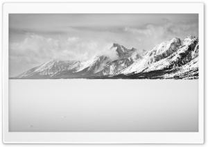Grand Teton, Idaho, Landscape, Mountains, Snow, United States, Winter, Black And White 4K UHD Wallpaper for Widescreen and UltraWide Desktop, UltraHD TV, Smartphone, Tablet