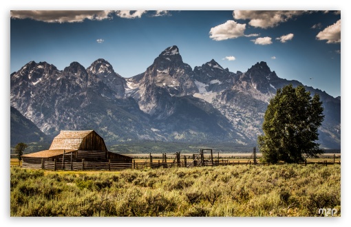 Grand Teton, Mormon Row, Wyoming, Homestead, Moulton Barn, Landscape, Tetons UltraHD Wallpaper for UHD 16:9 ; HD 16:9 ; UltraWide 21:9 24:10 ; Widescreen 16:10 5:3 ; Fullscreen 3:2 ;