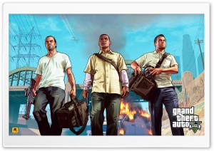 Grand Theft Auto V - Franklin, Michael & Trevor Ultra HD Wallpaper for 4K UHD Widescreen desktop, tablet & smartphone
