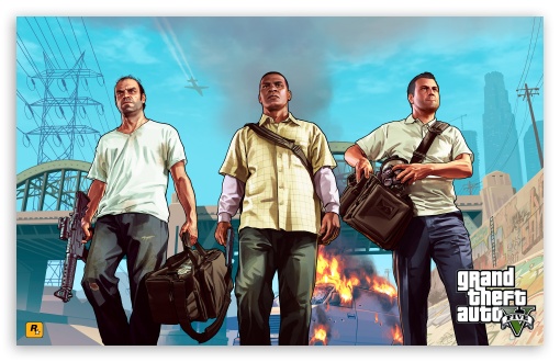 Grand Theft Auto V - Franklin, Michael & Trevor UltraHD Wallpaper for Wide 16:10 5:3 Widescreen WHXGA WQXGA WUXGA WXGA WGA ; 8K UHD TV 16:9 Ultra High Definition 2160p 1440p 1080p 900p 720p ; Mobile 5:3 16:9 - WGA 2160p 1440p 1080p 900p 720p ;
