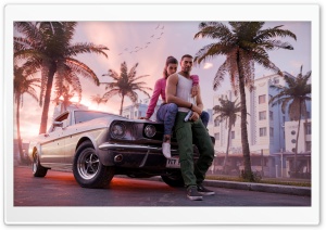 Grand Theft Auto VI, GTA 6, VideoGame, 2025, Games, Gaming, Vice City, Jason, Lucia 4K UHD Wallpaper for Widescreen and UltraWide Desktop, UltraHD TV, Smartphone, Tablet