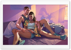 Grand Theft Auto VI, GTA 6, VideoGame, Jason, Lucia, 2026, Games, Gaming, Motel 4K UHD Wallpaper for Widescreen and UltraWide Desktop, UltraHD TV, Smartphone, Tablet